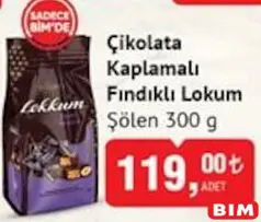 ŞÖLEN ÇİKOLATA KAPLAMALI FINDIKLI LOKUM 300 G - BAYRAM ŞEKERİ/ÇİKOLATASI